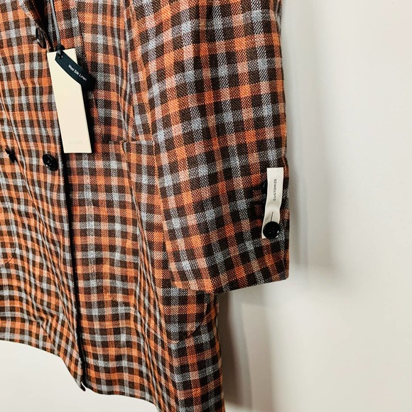 #3 SUISTUDIO | NWT Joss Check Double Breasted Wool & Silk Long Jacket Size 10 - Picture 5 of 14